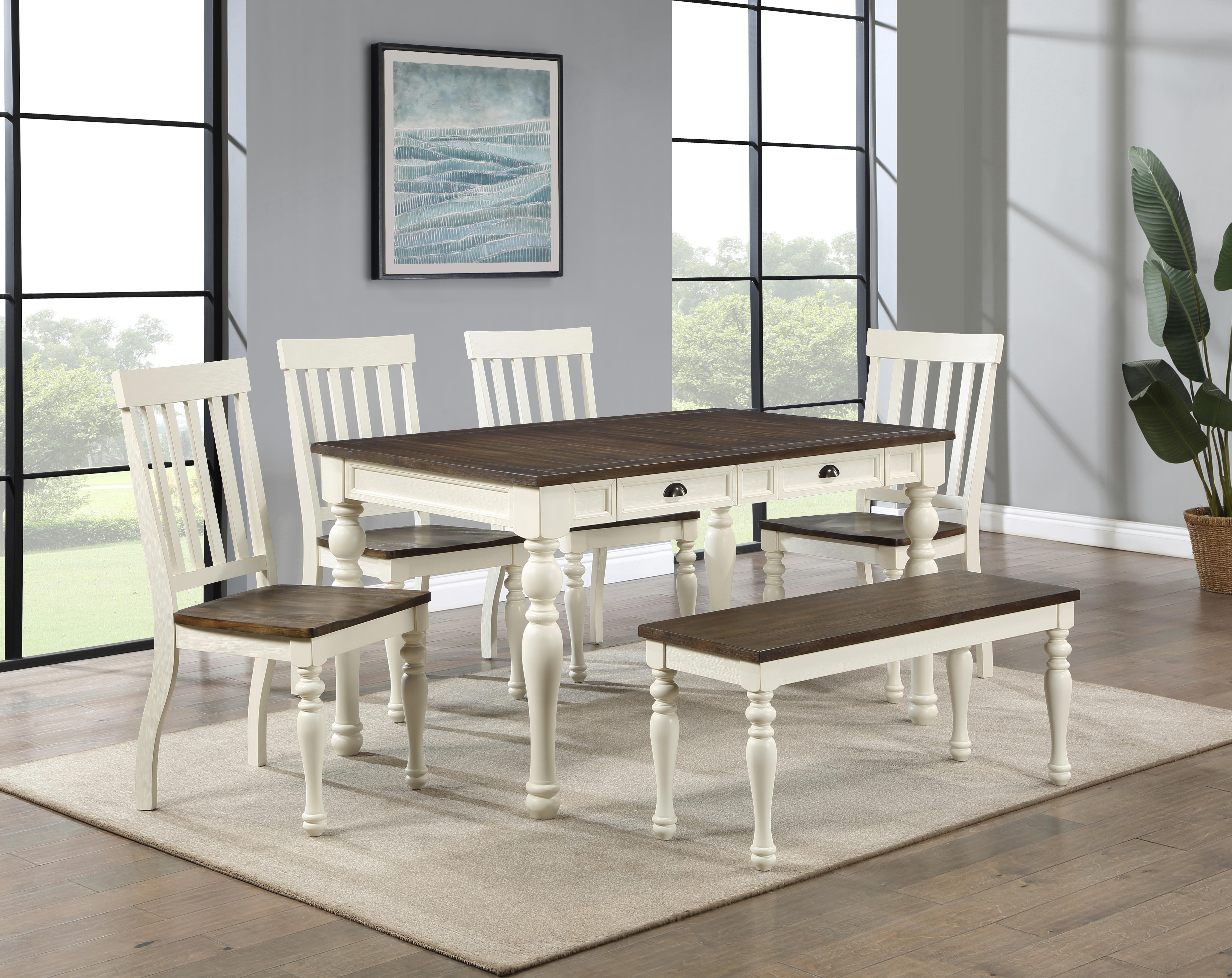 6 piece dining discount table with bench